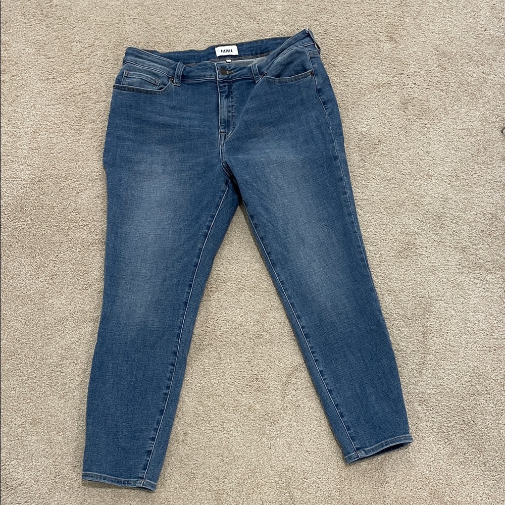 pistola Dark Wash Blue Ankle Skinny Jeans